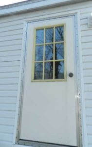 White exterior doors for mobile homes with a window