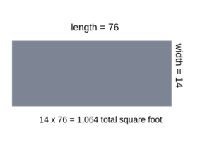 A drawing showing a measurement of a singlewide