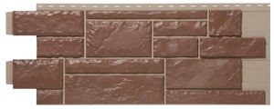 A dark brown brick in vinyl used for underpinning mobile homes