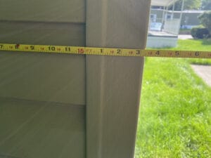 A tape measure measuring a mobile home