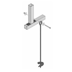 A drawing of a mobile home anchors