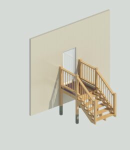 A 3d print of wooden mobile home deck plans