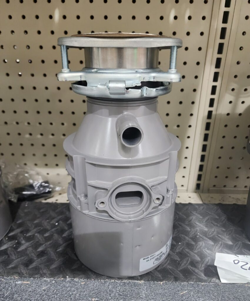 A light gray garbage disposal