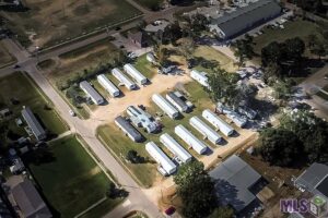 A large mobile home park from above