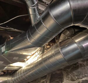 Ductwork run into a few different directions