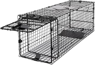 A live trap used to eliminate cats under a mobile home