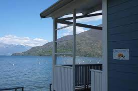 A view of lake maggiore from a mobile home deck