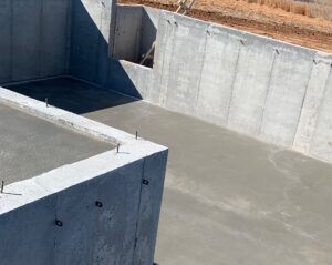 A poured wall foundation that is finished