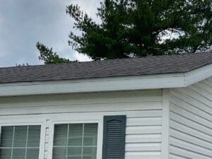 A close up of a mobile home roof