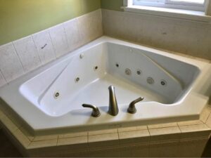 A garden tub with jets