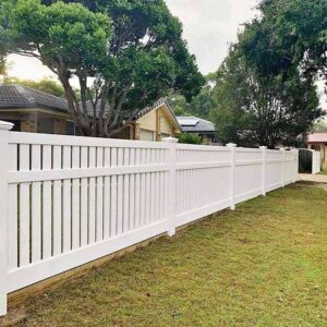 A white picket fence for dogs