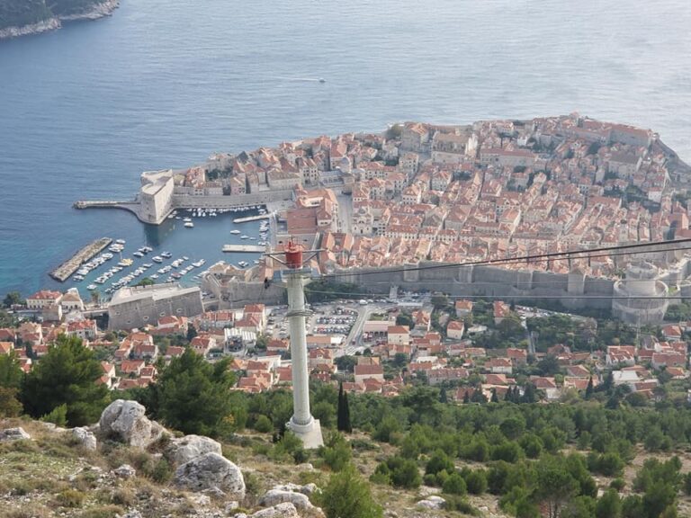 A view from a mountain in Croatia looking over the city