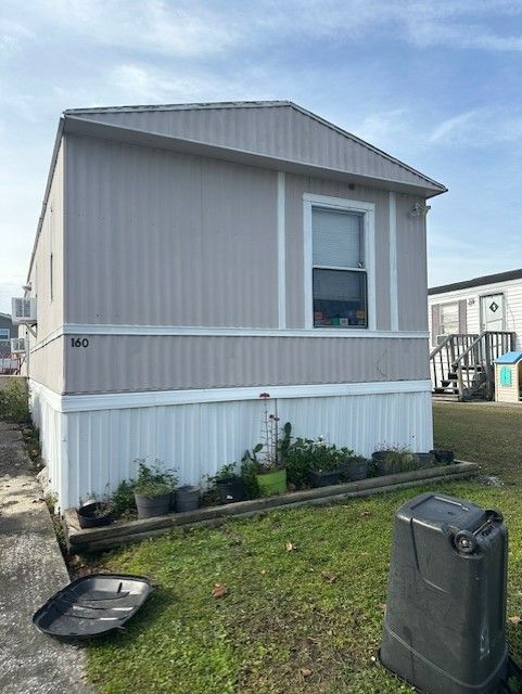 A singlewide mobile home in a mobile home park