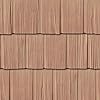 A piece of cedar shake siding used for peaks of homes